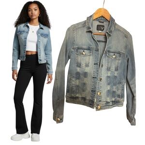 American Eagle Super Stretch Denim Jacket Medium Wash Women’s Large